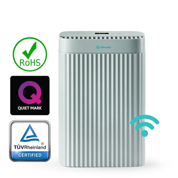 Dezumidificator si Purificator AlecoAir D14 ARIO Olive, 12 l /24h, WiFi, Lampa UV-C, Ionizare, TRUE HEPA + Carbon, Uscare Rufe