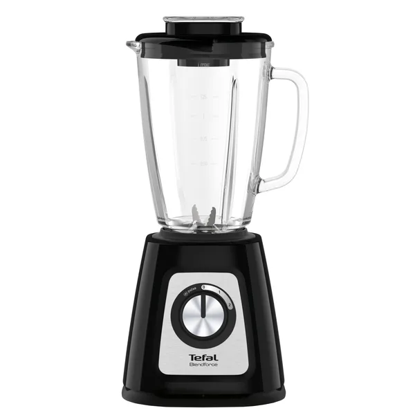 Blender Tefal BlendForce BL435831, 800 W, 1.75 L, 2 viteze, 3 programe inteligente, tehnologie Powelix, functie zdrobire gheata, Air Cooling, Smart Lock, Easy Safety, Easy Clean, 6 lame inox, negru