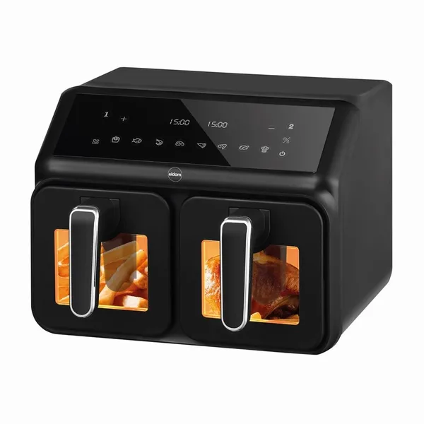 Friteuza cu Aer Cald Double 2200W 8l LED Display Negru