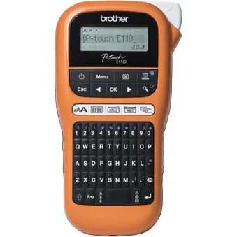 Imprimanta de Etichete PTE110VP P-Touch 12mm Negru/Portocaliu