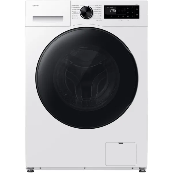 Masina de spalat rufe cu uscator Samsung WD90HG5U34BELE, spalare 9 kg, Uscare 6 kg, Clasa A Spalare, Clasa D Spalare + Uscare, AI EcoBubble, AI Energy, Bubble Shot, Hygiene Steam, Alb