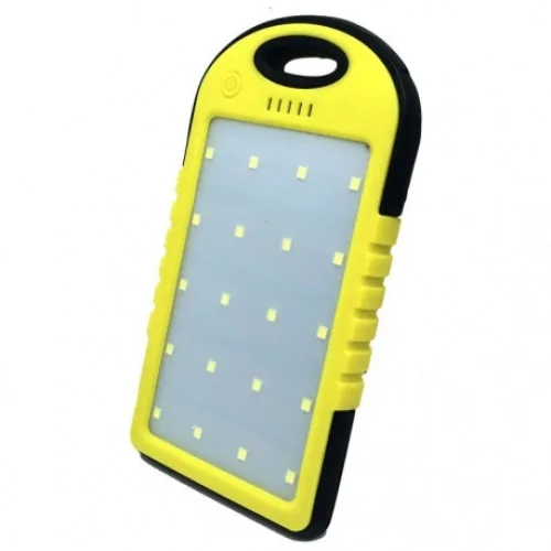 Baterie externa cu incarcare solara Led Light Power Bank, 22800 mAh, 2x USB, lanterna 20 LED-uri