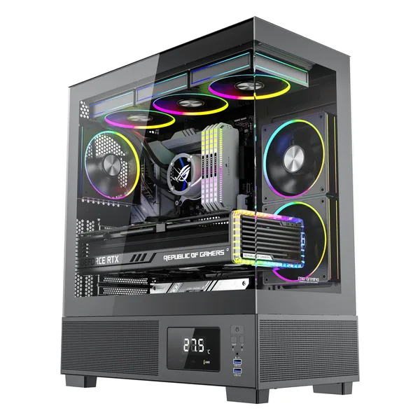 Desktop PC Gaming OptimX KIAN X2 S9500T, Intel Core i5 până la 3.70 GHz, 16GB DDR4, 512GB SSD, Radeon RX 580 8GB, Windows 11 Pro