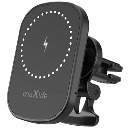 Suport telefon magnetic cu incarcare wireless 15W prindere ventilatie Maxlife OEM0002447