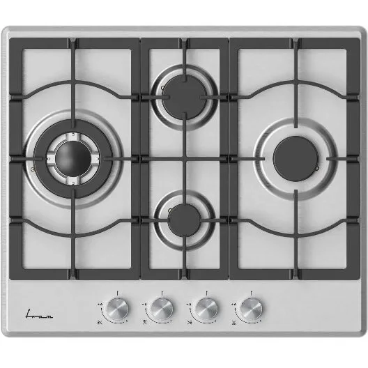 Plita Gaz FBH-M4IWF-SS 4 Arzatoare Gratar Fonta Wok Aprindere Electrica Inox