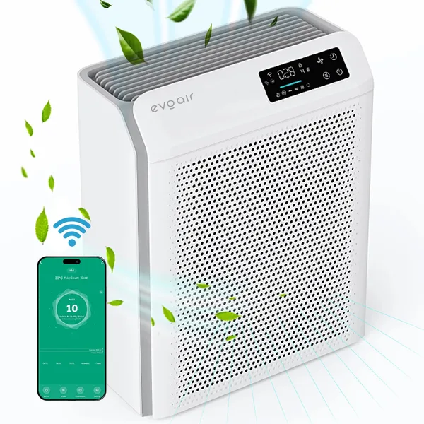 Purificator de aer Evoair HOMI P300, CADR 300m³/h, Wi-Fi, Alb, 36 m²