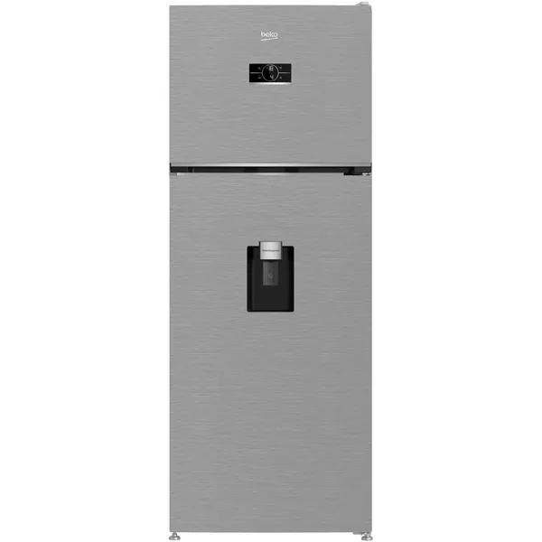 Frigider cu doua usi Beko B5RDNE504LDXB, 477 l, No Frost, HarvestFresh, Everfresh+, AeroFlow, Display, Compartiment 0°C, Clasa E, H 185 cm, Metal Look