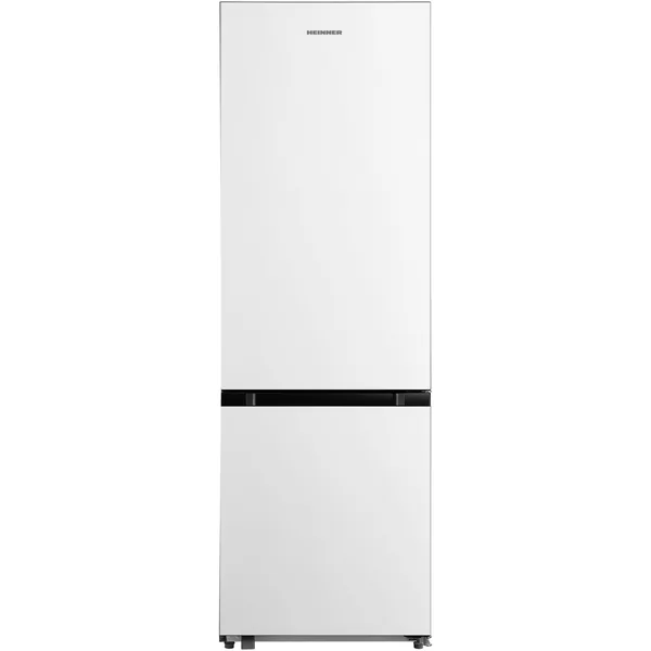 Combina frigorifica Heinner HCNF-M330INVE++, 330 l, Clasa E, No frost, Compresor Inverter, Panou control cu indicatoare led in interior, Control electronic, Functie super racire, Lumina LED, Blocare panou control, H 186 cm, Alb