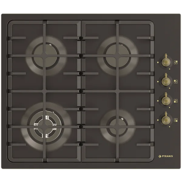 Plita Gaz 733071 Rustic Gratar Fonta 4 Arzatoare Wok 2500W Negru