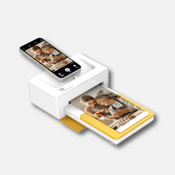 Imprimanta foto Kodak Dock Plus PD460, tehnologie sublimare 4Pass, conectivitate Bluetooth, alb, 10x15cm