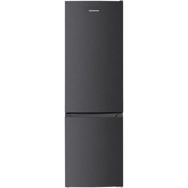 Combina frigorifica Heinner HC-HM262DGE++, 262 l, Clasa E , Control electronic cu termostat ajustabil, Lumina LED, 3 rafturi din sticla frigider, 3 sertare congelator, Usa reversibila, H 180 cm, Gri antracit texturat