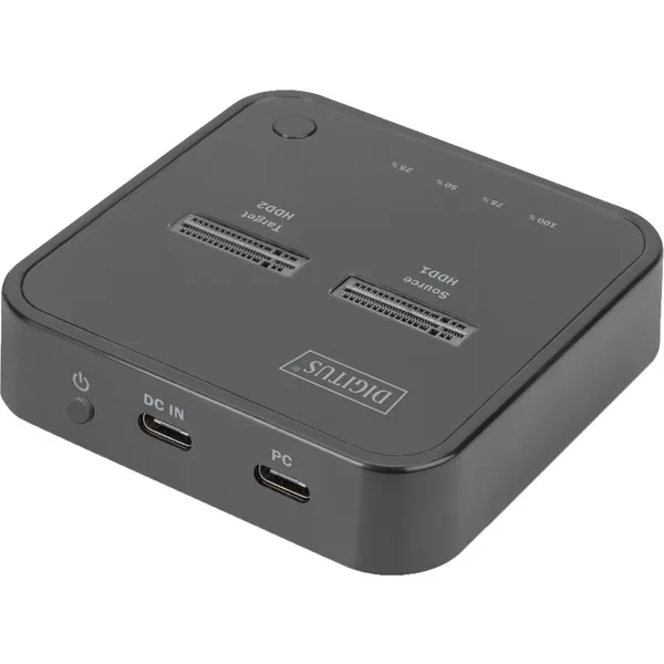 Statie de Andocare DA-71545 Dual M.2 NVM SSD 1x USB-C 3.2 Gen 1 ABS Negru