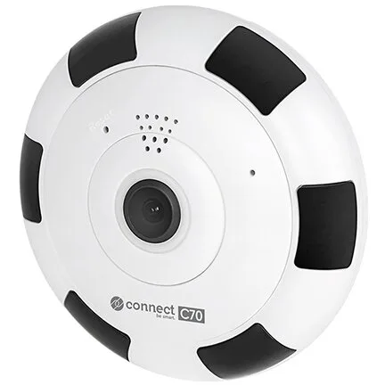 Camera de Supraveghere de Interior Connect C70 (KM2211) Tip Fisheye 3MPx Wi-Fi Alb/Negru