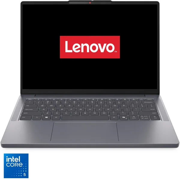 Laptop Lenovo IdeaPad Slim 3 14IWC11 cu procesor Intel Core™ 5 320 pana la 4.6GHz, 14" WUXGA, IPS, 16GB DDR5, 512GB SSD, Intel® Graphics, No OS, Luna Grey, 3y Courier or Carry-in