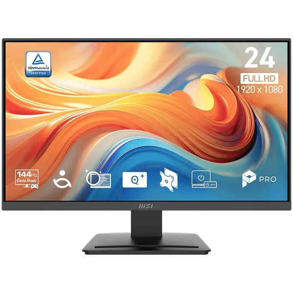 Monitor Professional Business MSI PRO MP241 E14V, 23.8", FHD (1920x1080), VA, 144Hz, 1ms MPRT, 4ms GtG, HDR Ready, Adaptive-Sync, HDMI™ 2.0, DisplayPort 1.2a, Negru