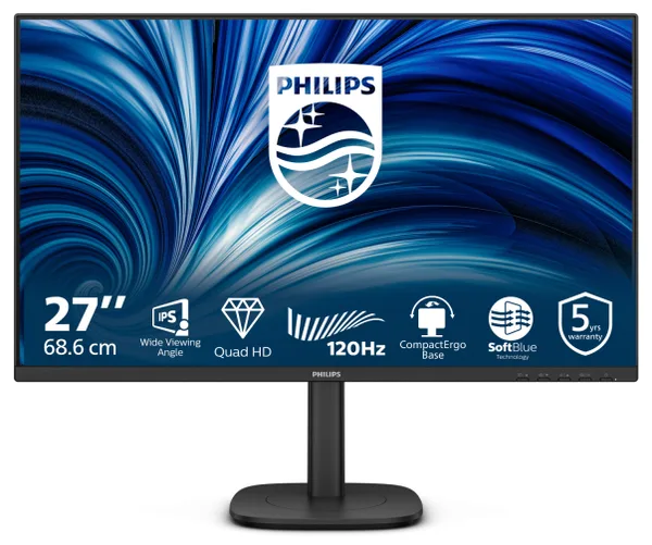 Monitor Consumer Philips 27B2N3500J/00, 27", 2560 x 1440 pixeli, Black, 5 ani Garantie