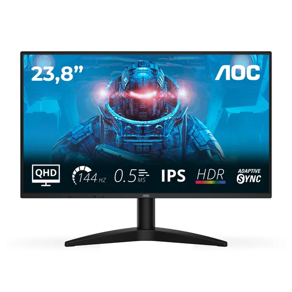 Monitor Gaming AOC Q24B36X, 24", QHD (2560x1440), IPS, 144Hz, 0.5ms MPRT, Adaptive Sync, HDR10, HDMI, DisplayPort, Negru