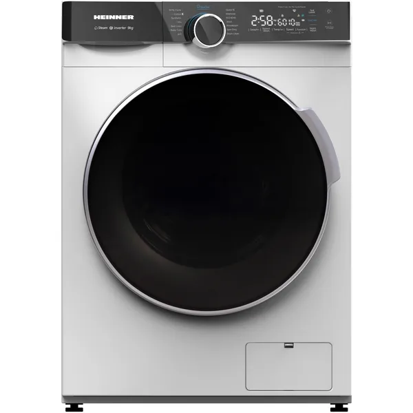 Masina de spalat rufe Heinner HWM-M914IVKA+++, 9kg, 1400 rpm, Clasa A, Motor inverter, 14 programe, Control touch, Display digital, Program rapid 15 min, Program spalare steam, Program baby care, Program sterilizare, Prespalare, Functie adaugare rufe, Alb