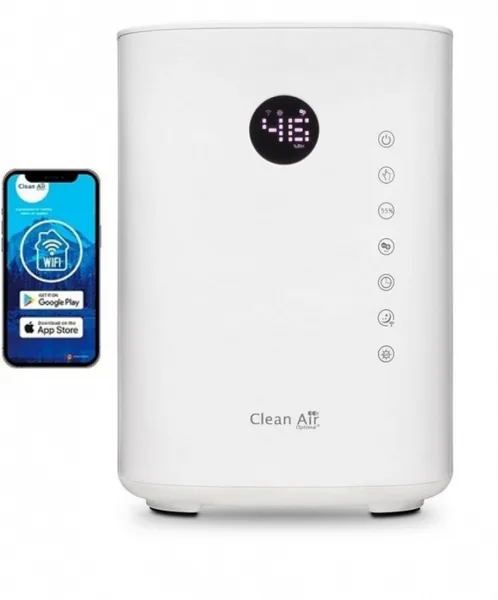 Umidificator si purificator Clean Air Optima CA604W Smart WiFi Difuzor de arome Lampa UV-C Ionizare Display Time
