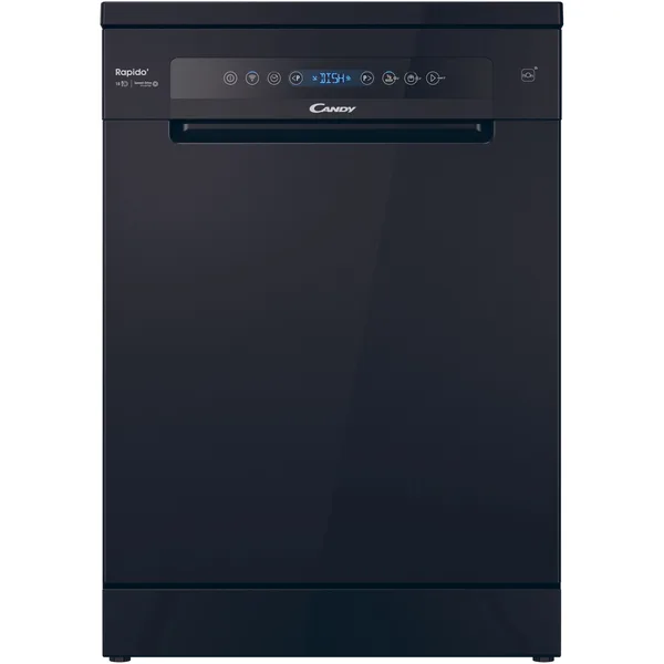 Masina de spalat vase Candy Rapido CF 5C6F0B, 15 seturi, 8 programe, Clasa C, Wi-Fi, Wash & Dry 35', Motor Speed-Drive Inverter, Automatic Open Door, 60 cm, Negru