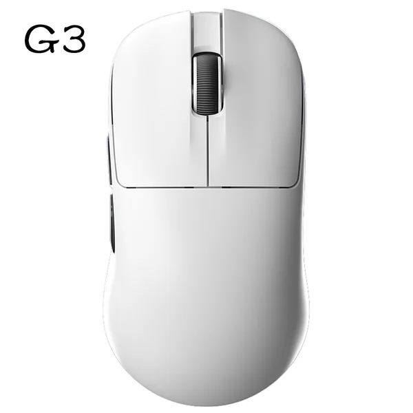 Mouse gaming wireless FURYCUBE G3, ultrausor 49 g, senzor PAW3311, conectivitate 2,4 GHz/Bluetooth 5.0/USB-C, autonomie de pana la 600 ore, Alb