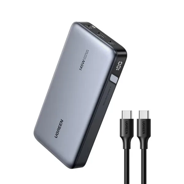 Baterie externa Ugreen 25.000 mAh, 145W, USB-C USB-A, Gri