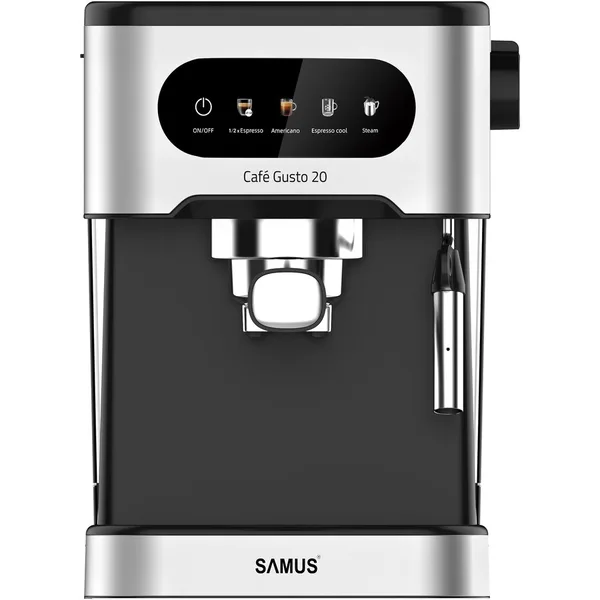 Espressor Manual CAFE GUSTO 20 5 Optiuni Presetate 1.5L 20Bar 1350W Negru/Inox