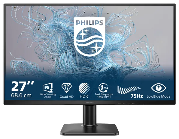 Monitor Consumer Philips 27E2N1500L/00, 27", 2560 x 1440 pixeli, Black, 3 ani Garantie