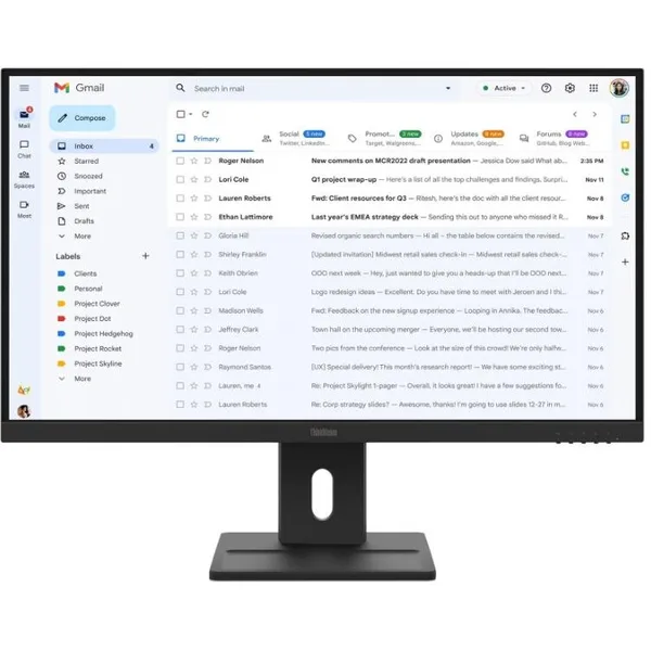 Monitor ThinkVision 27inch E27-40 Full HD 1920 x 1080 VGA HDMI DisplayPort Boxe Pivot 100Hz 4ms Negru
