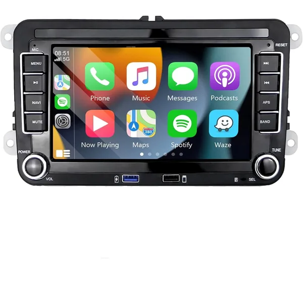 Navigatie Android Carplay, 8gbRAM, slot SIM, Display 7 inch, Carplay, 8 Core, pentru Passat B6,7, Eos, Tiguan, Golf 5,6, Skoda Octavia 2, Caddy, Sharan, Jetta Fabia, Superb, Seat Leon, Altea, Toledo, WIFI, Bluetooth