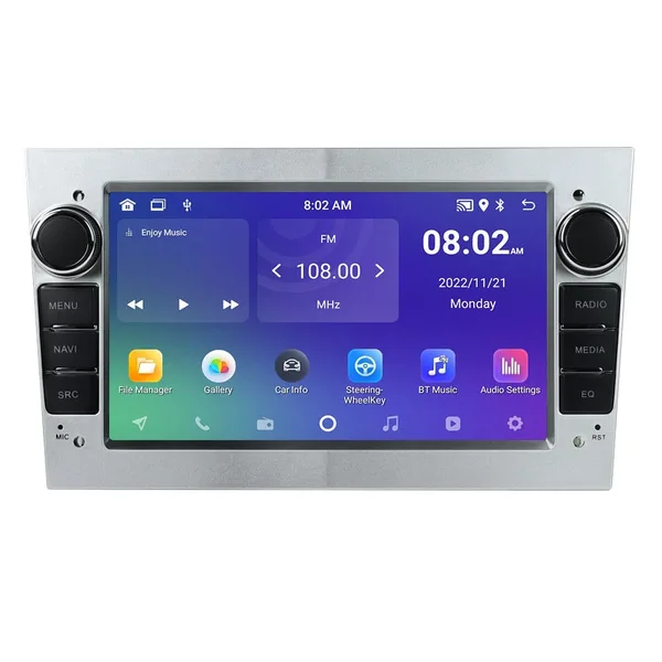 Navigatie dedicata cu Android Opel Corsa C 2000 - 2006, gri deschis, 2GB RAM, Radio GPS Dual Zone, Display HD IPS 7" Touchscreen, Internet Wi-Fi, Bluetooth, MirrorLink, USB