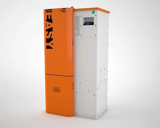 Centrala pe peleti Fornello Slimpel Easy 40 kw curatare mecanica arzator si schimbator de caldura arzator din inox pompa de circulatie tiraj fortat buncar 88 kg Ecodesign A+