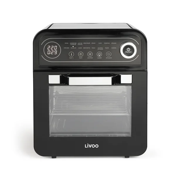 Friteuza-Cuptor cu aer cald Livoo DOC255, 1600 W, Capacitate 12 L, 16 programe