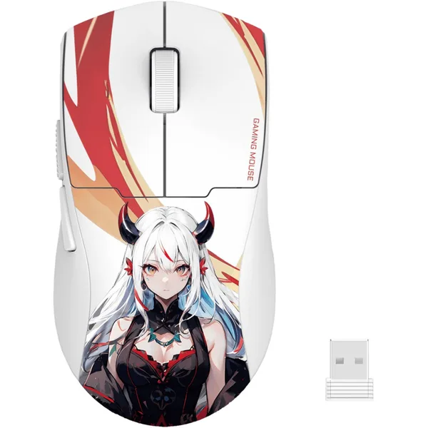 Mouse Gaming Wireless Bluetooth Si Cu Fir K1ng Max Anime Alb