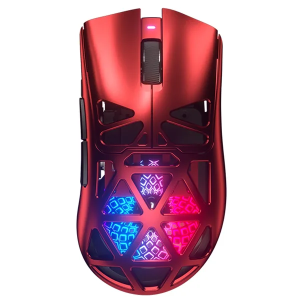 Mouse gaming wireless FURYCUBE G11, Tri-Mode USB-C/2,4 GHz/Bluetooth, senzor PAW3311, 22000 DPI, 67 g, baterie 400 mAh RGB, rosu