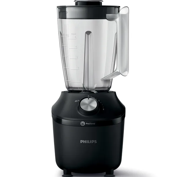 Blender Philips HR2191/01 Seria 3000, Sistem ProBlend, capacitate maxima 2L, capacitate efectiva 1.25L, 2viteze + impuls, zdrobeste gheata, aplicatia NutriU pentru mai multe idei de retete, Negru