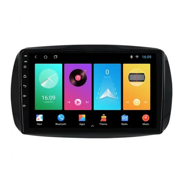 Navigatie dedicata cu Android Smart Forfour dupa 2014, 1GB RAM, Radio GPS Dual Zone, Display HD IPS 9" Touchscreen, Internet Wi-Fi, Bluetooth, MirrorLink, USB