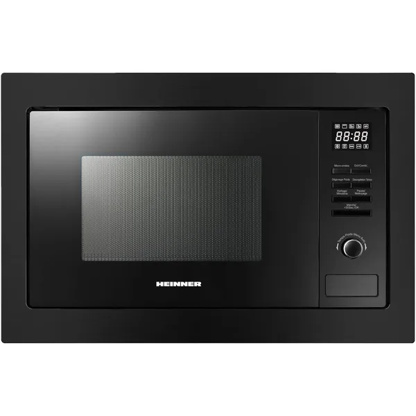 Cuptor cu microunde incorporabil HEINNER HMW-MDBI25GDBK, 25L, Control digital, 900W, Putere grill 1000W, Afisaj led, Negru