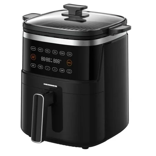 Friteuza cu Aer Cald VastCook HAFG-B5BK2600 cu Plita Grill Incorporata 5L 6 Programe Presetate Timer 2600W Negru