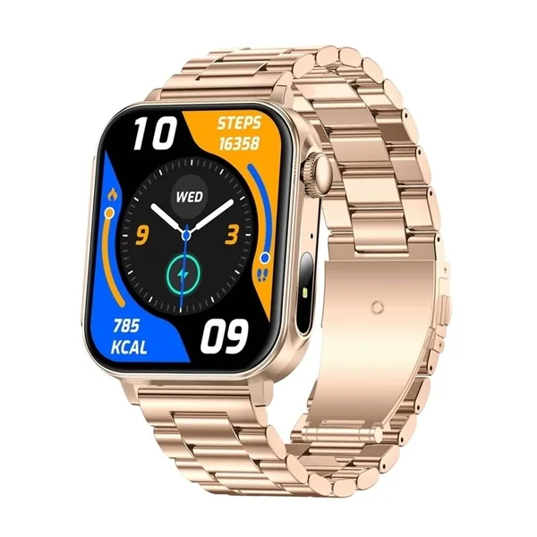 Ceas Inteligent Colmi P80 Otel Auriu, Apel Bluetooth, Ecran HD 1.83", Monitorizare Ritm Cardiac, SpO2, 100+ Moduri Sport, IP67