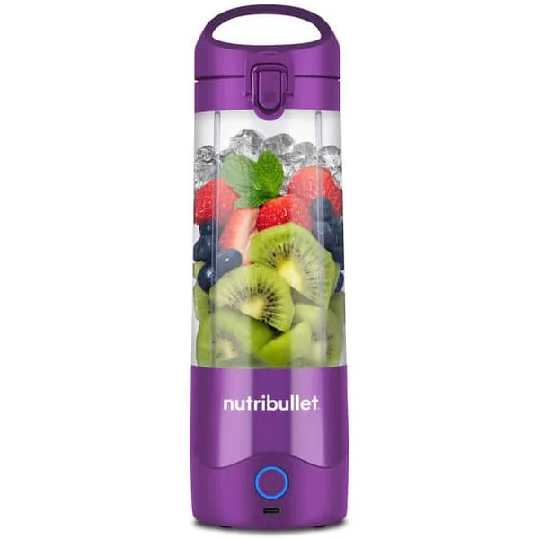 Blender portabil Nutribullet NBP003PU, cupa 475 ml, USB-C, mov