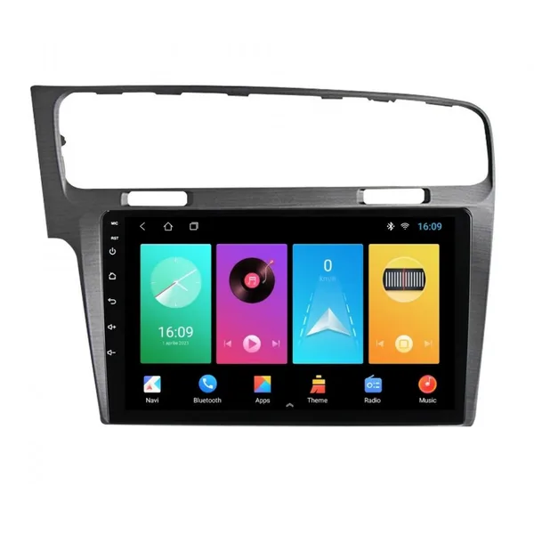 Navigatie dedicata cu Android VW Golf VII 2012 - 2019, argintiu, 1GB RAM, Radio GPS Dual Zone, Display HD IPS 10" Touchscreen, Internet Wi-Fi, Bluetooth, MirrorLink, USB