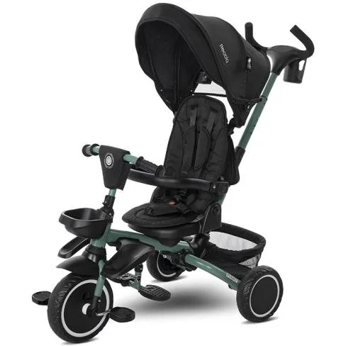 Tricicleta Copii Freccia Multifunctionala Pliabila 1-5 Ani Maxim 25KG Sezut Rotativ 360 Grade Negru/Verde