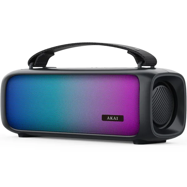 Boxa portabila AKAI ABTS-08BK, Bluetooth, Radio FM, USB, Aux-In, RGB, Negru