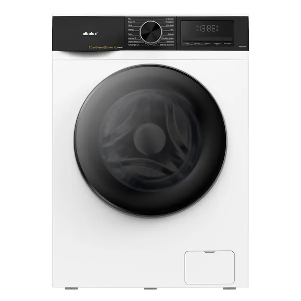 Masina de spalat rufe Albalux AXEWI1496, 9 kg, 16 programe, 1400 rotatii, Clasa energetica A-10%, Motor inverter, Control antispuma, Adaugare rufe in timpul spalarii, Alb