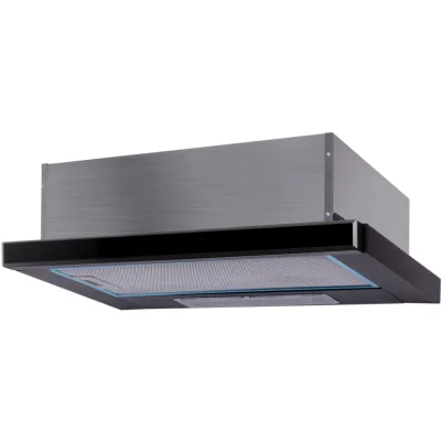 Hota Incorporabila Telescopica Lean 3D Vitro 2 Motoare Putere De Absorbtie 520 M3/h Sticla Negru/Gri
