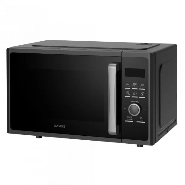 Cuptor cu microunde Samus SMC-23DB2, 23 L, 800 W, 5 Nivele de putere, Digital, 8 Programe de preparare, Dezghetare, Negru