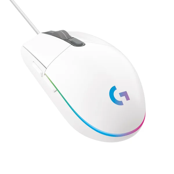 Mouse gaming Logitech G102 Lightsync, 8000 dpi, RGB, Alb