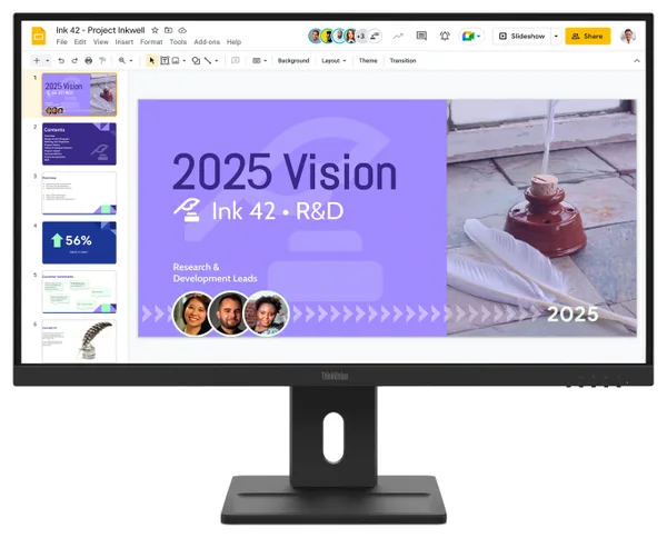 Monitor Commercial Lenovo ThinkVision E27Q-40, 27", 2560 x 1440 pixeli, Black, 3 ani garantie