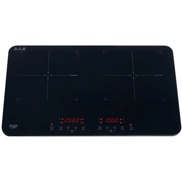 Plita cu Inductie AD 6516 2 Zone de Gatit Display LCD 10 Trepte de Putere Timer 3500W Negru